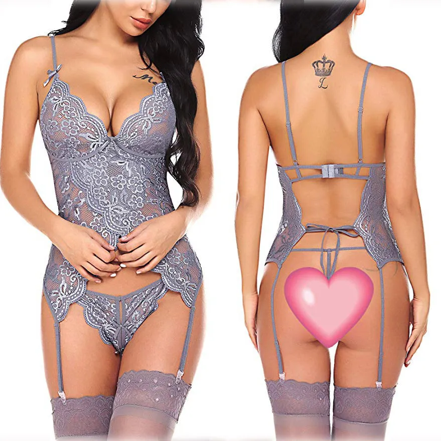 🔥 Sexy Lace Thong Bodysuit – Seductive Spaghetti Strap Lingerie 💋✨