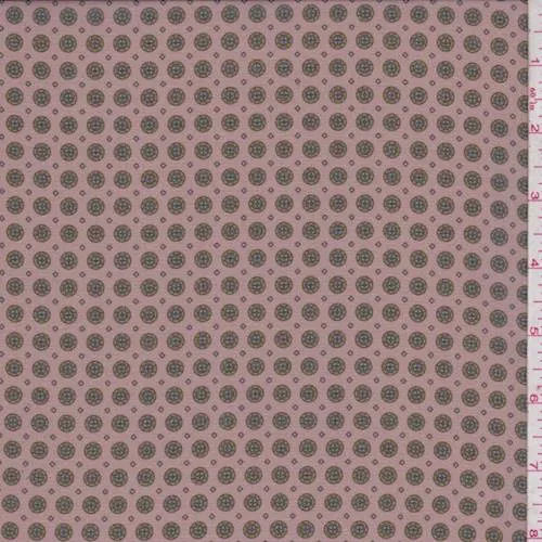 1 1/4 YD PC-Dusty Mauve Mini Medallion Chiffon Fabric