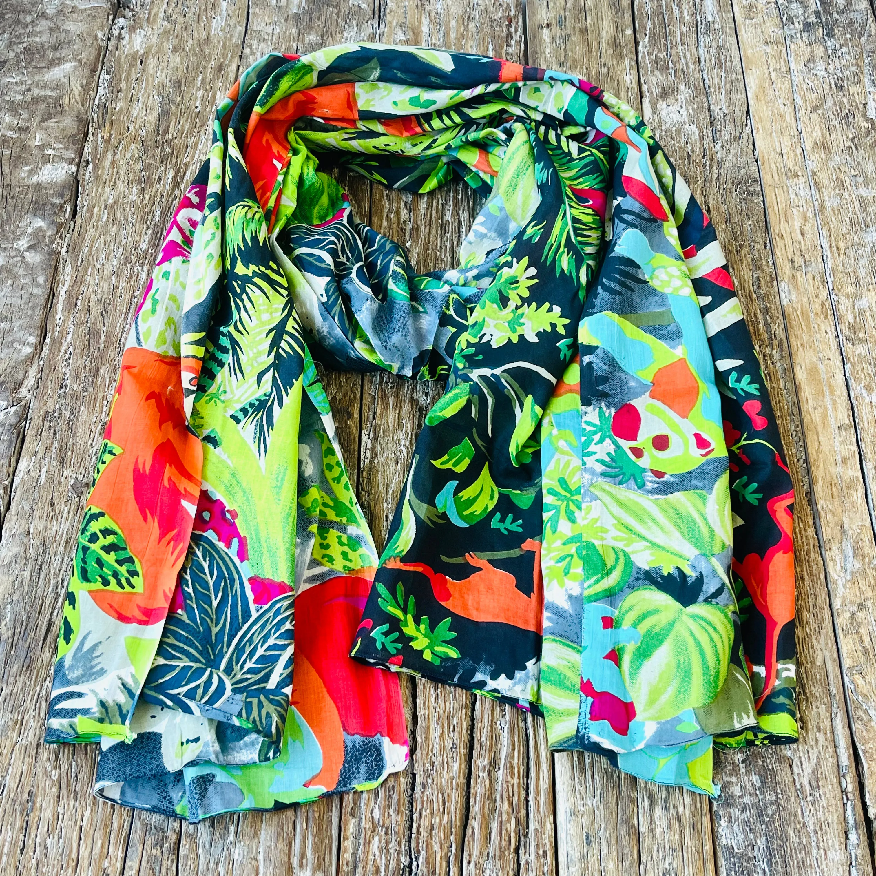 100% COTTON JUNGLE PRINT SCARF/SARONG 100x180cm