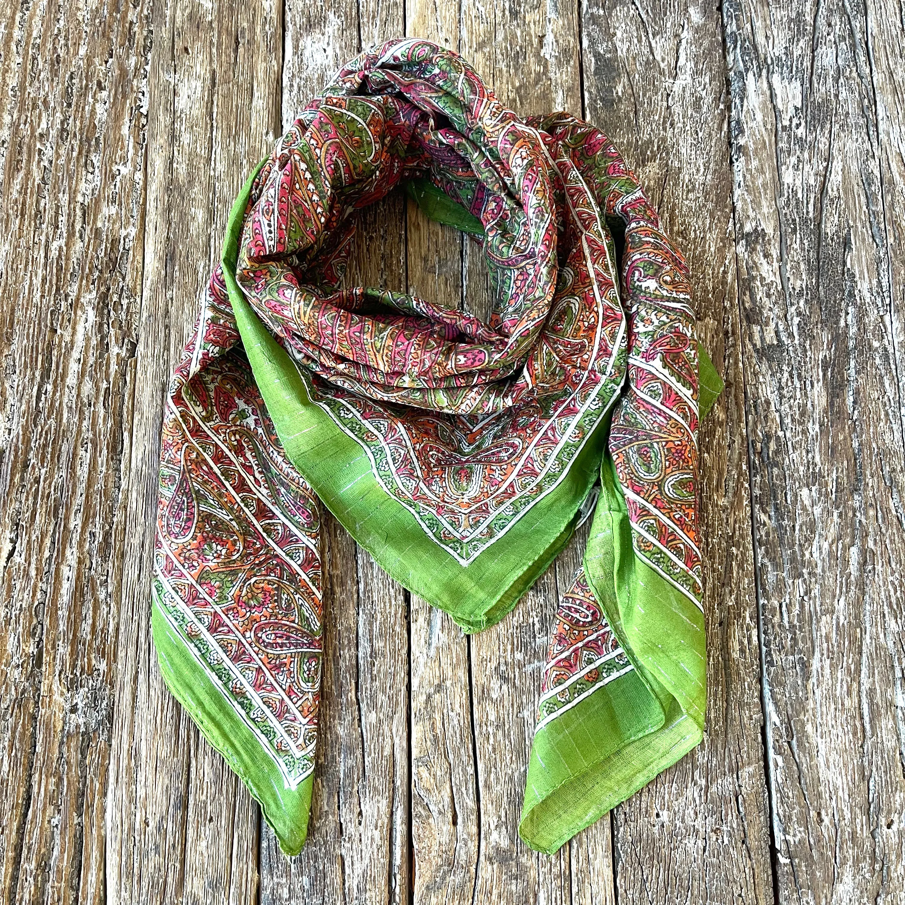 100% COTTON SQUARE SCARF 100CM