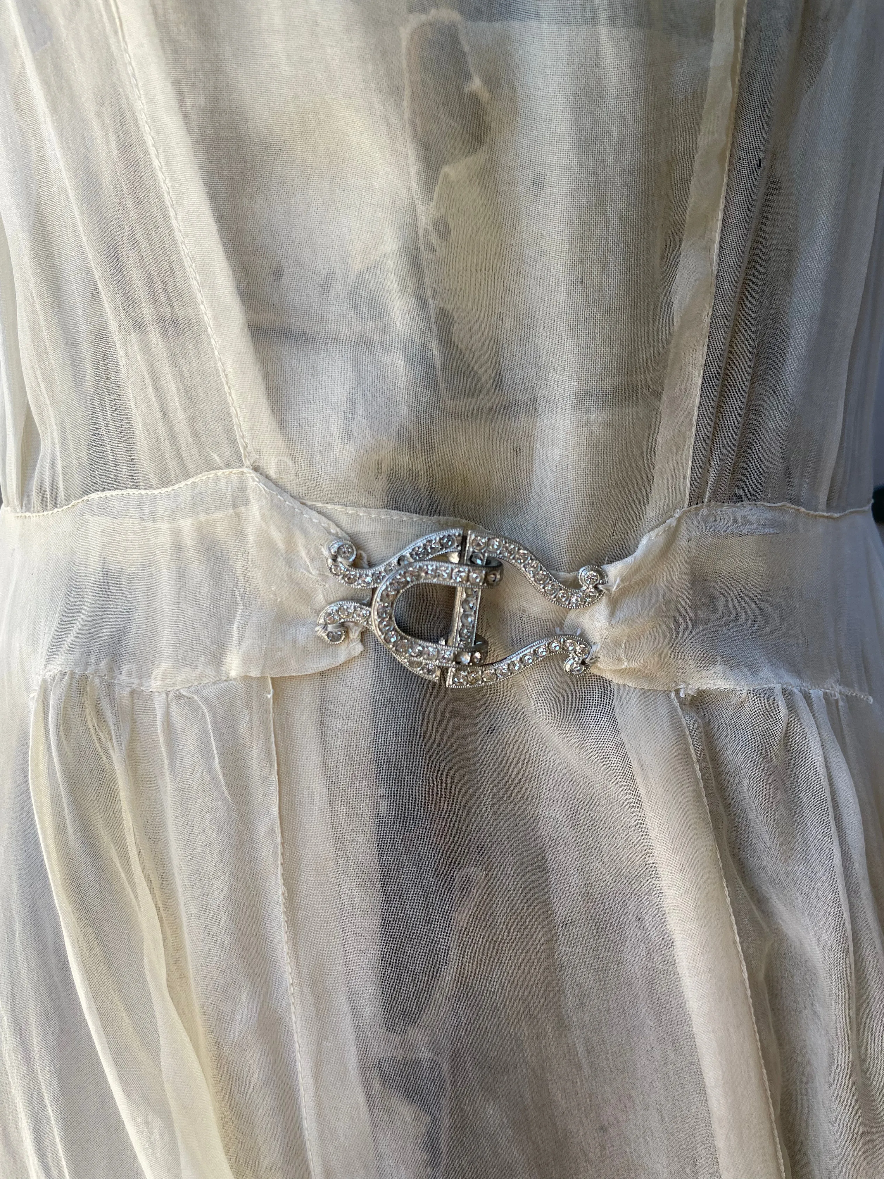 1930s Pale Seafoam Organza Dres
