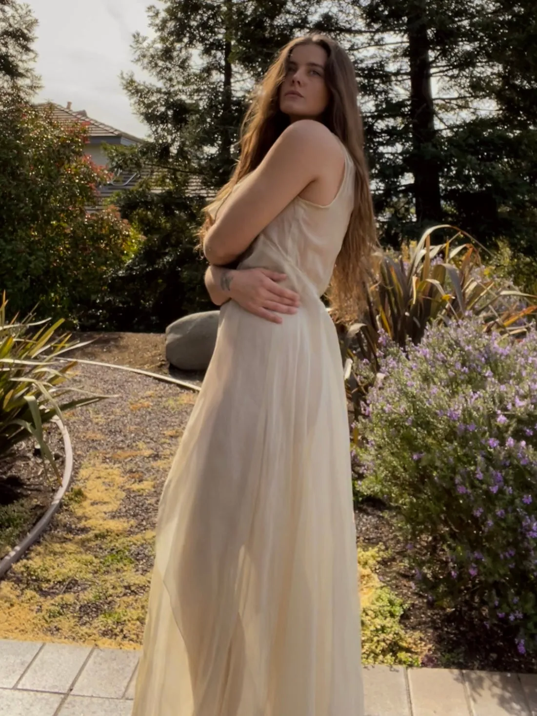 1930s Pale Seafoam Organza Dres