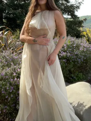 1930s Pale Seafoam Organza Dres