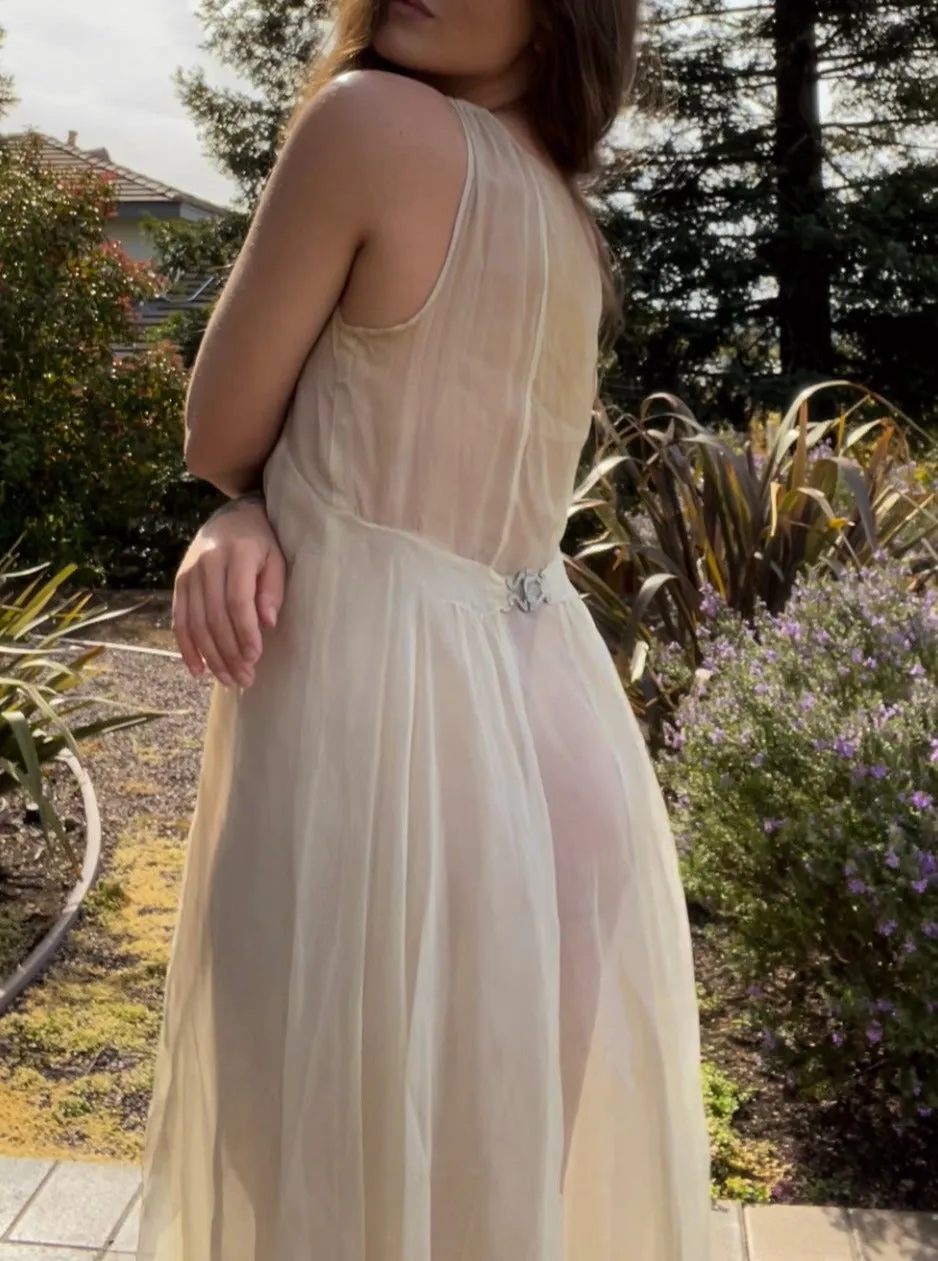 1930s Pale Seafoam Organza Dres