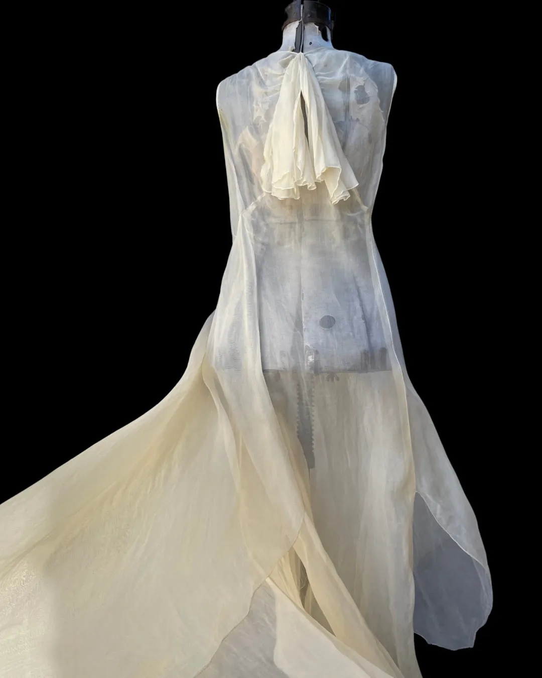 1930s Pale Seafoam Organza Dres