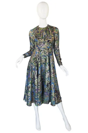 1960s Metallic Thread Keyhole Dress