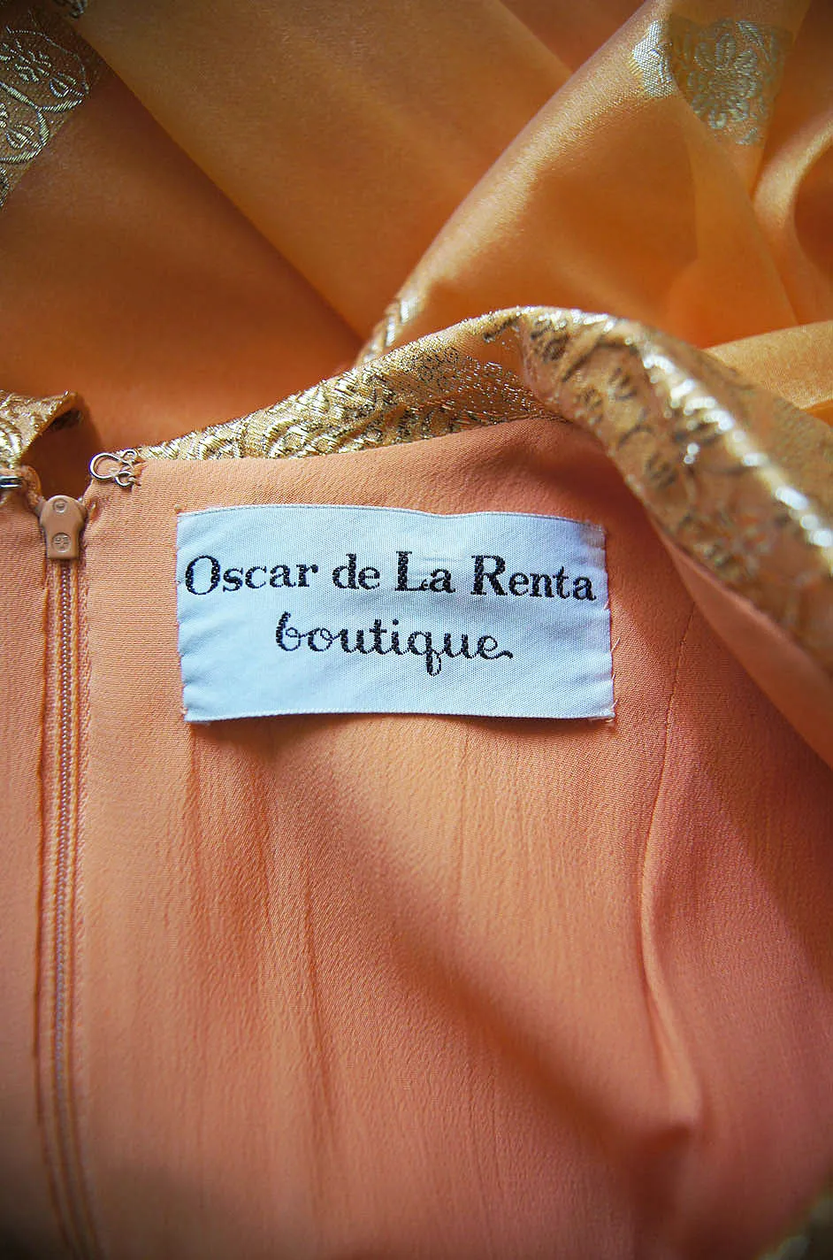 1960s Peach & Gold Oscar De La Renta