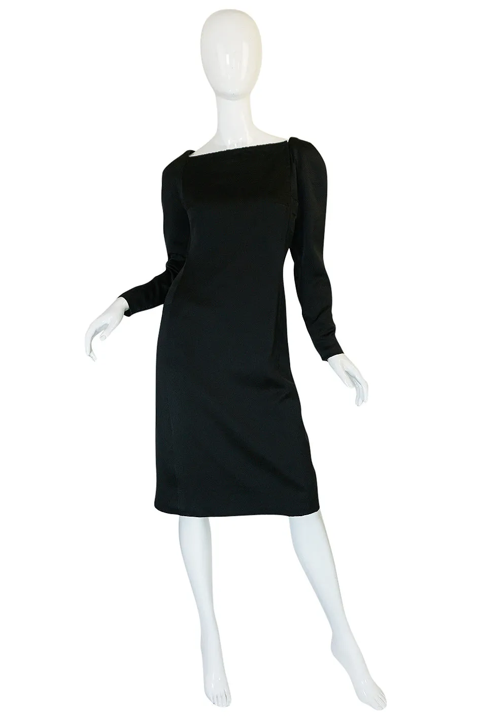 1980s Jacqueline Ribes Demi-Couture Silk Dress W Removable Collar