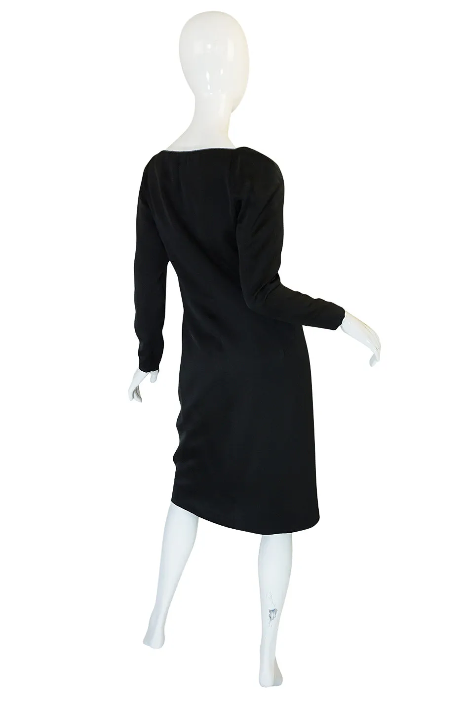 1980s Jacqueline Ribes Demi-Couture Silk Dress W Removable Collar