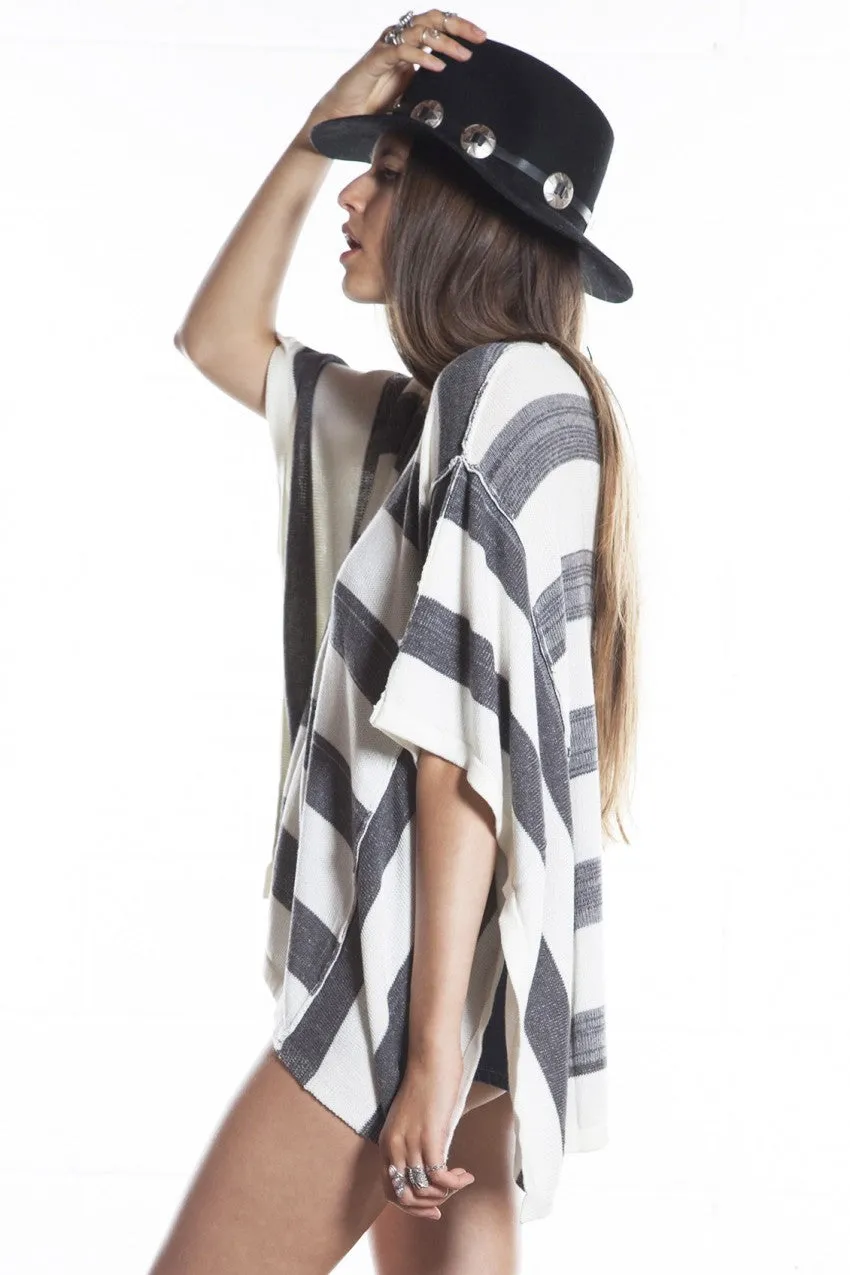 27 Miles Malibu Ceci Cardigan | Charcoal Stripe | SALE