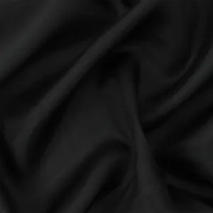 3 YD PC-Black Famous Designer Silk Habotai Woven Fabric
