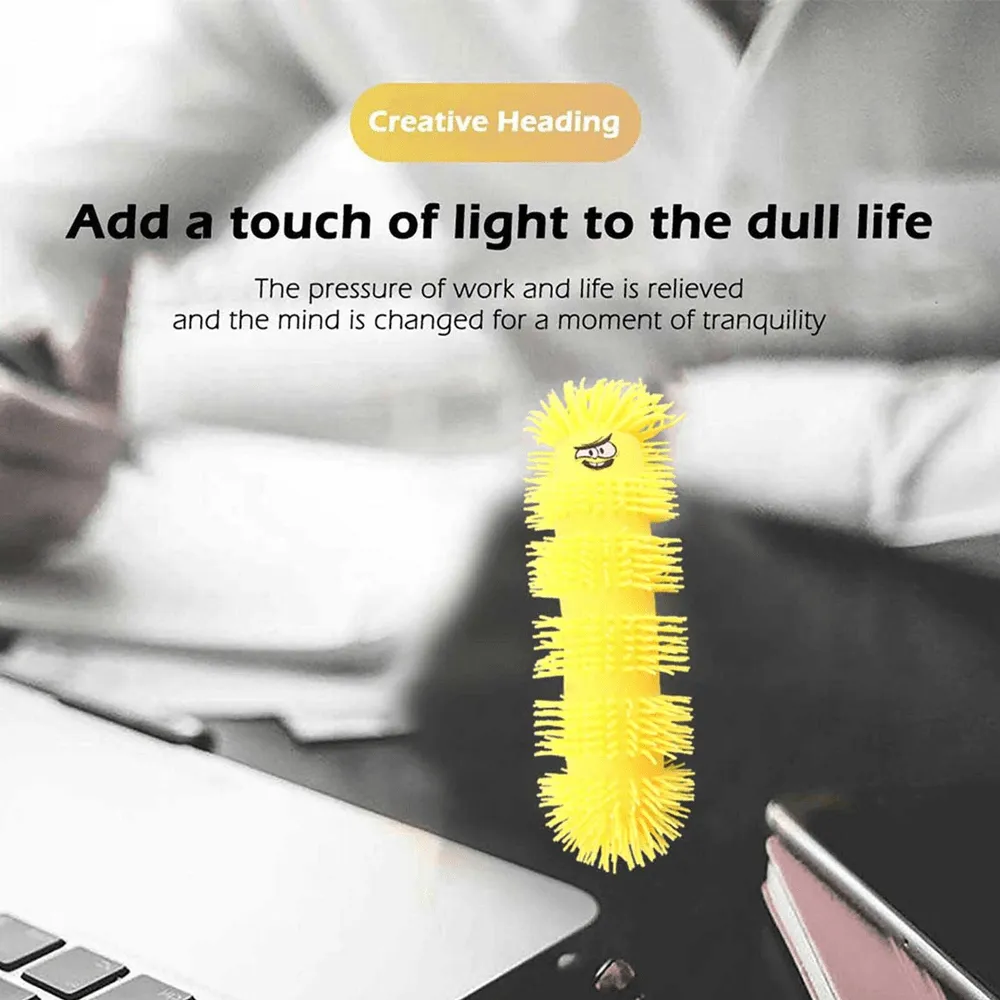 4 Pack Luminous Caterpillar Puffer Toys