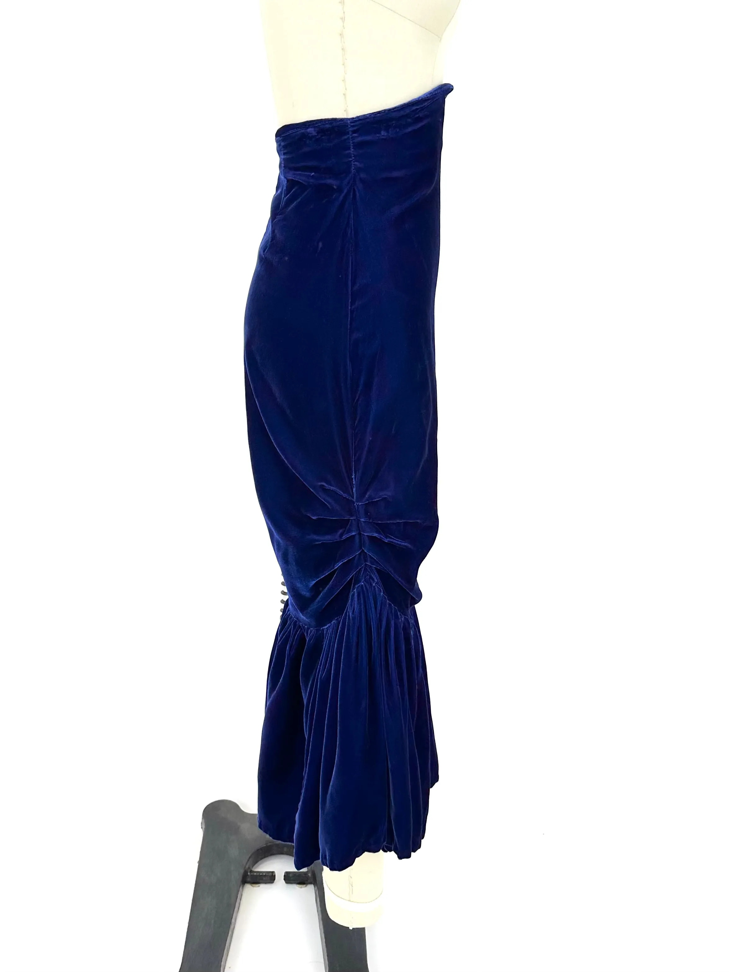 90s Norma Kamali Velvet Mermaid Skirt