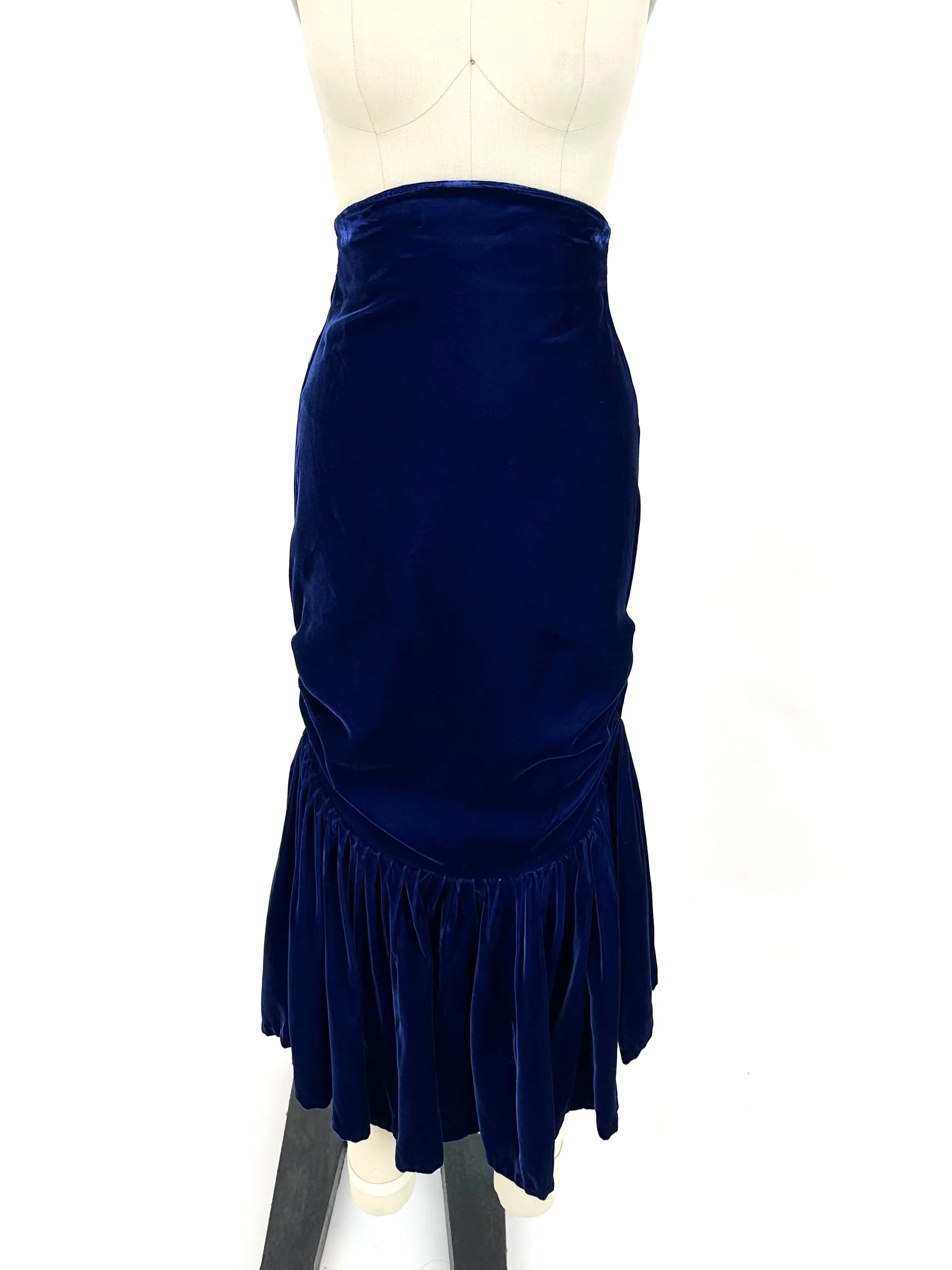 90s Norma Kamali Velvet Mermaid Skirt