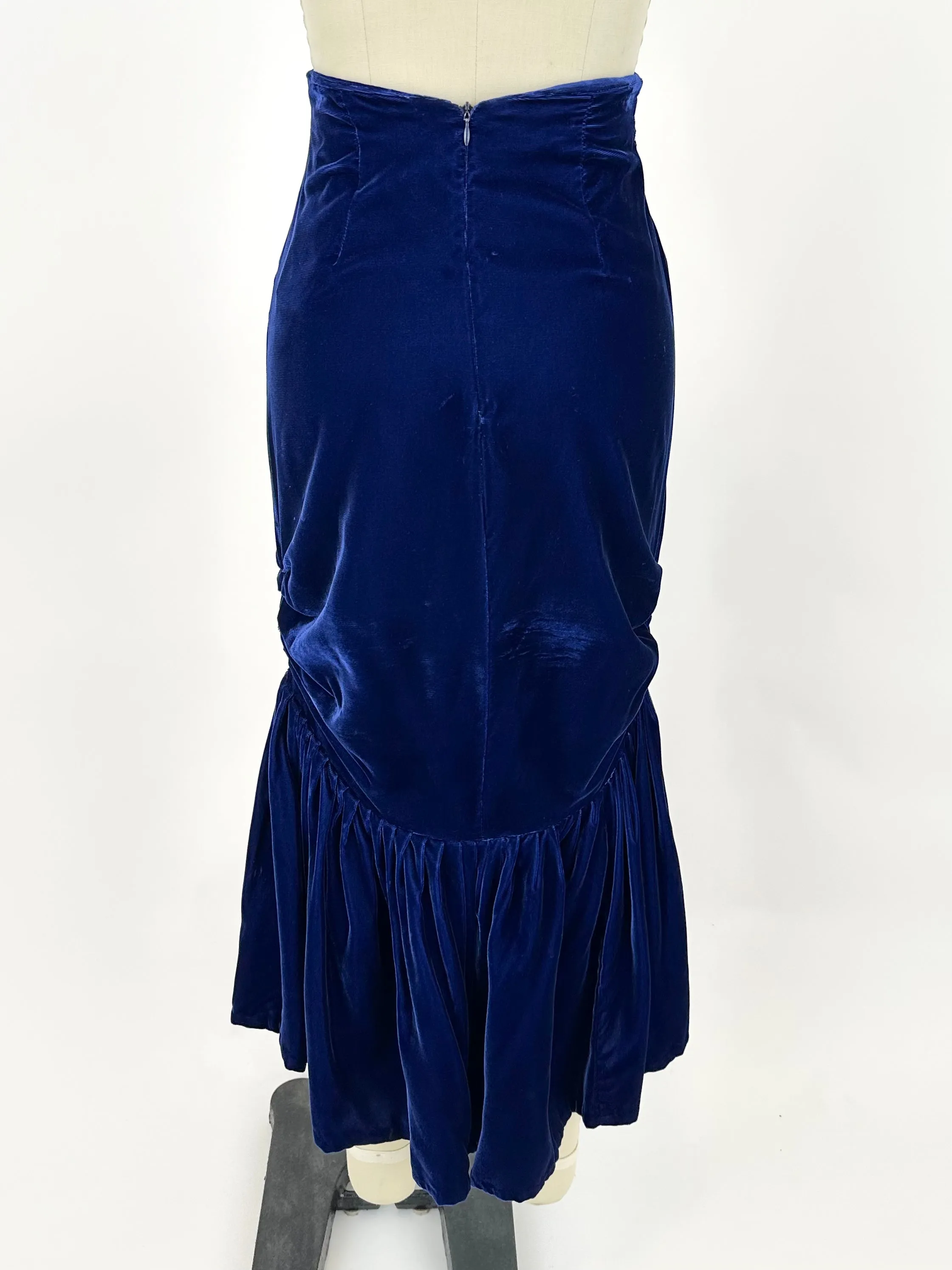 90s Norma Kamali Velvet Mermaid Skirt