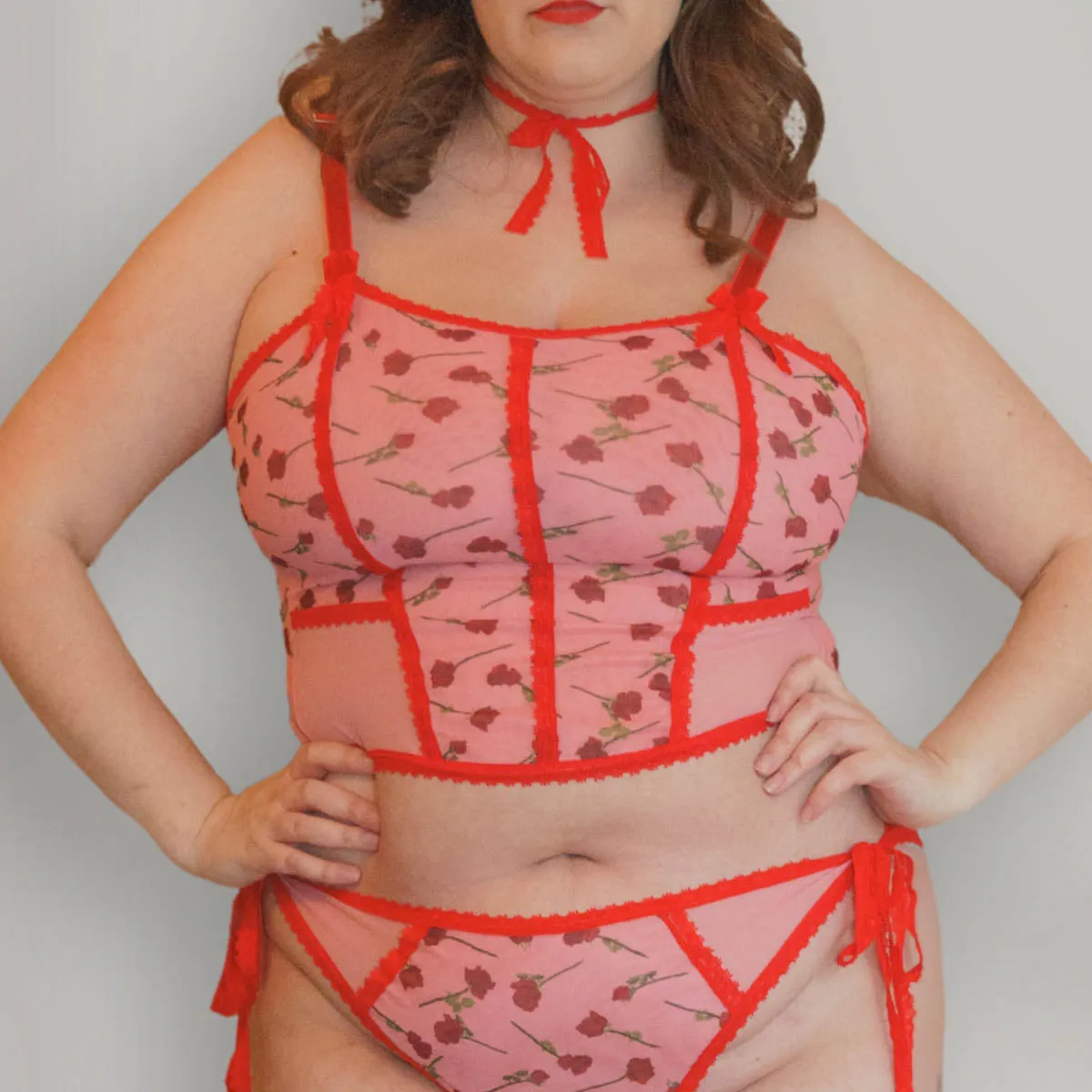 A Dozen Roses Printed Corset