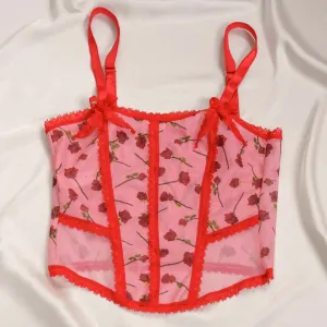 A Dozen Roses Printed Corset