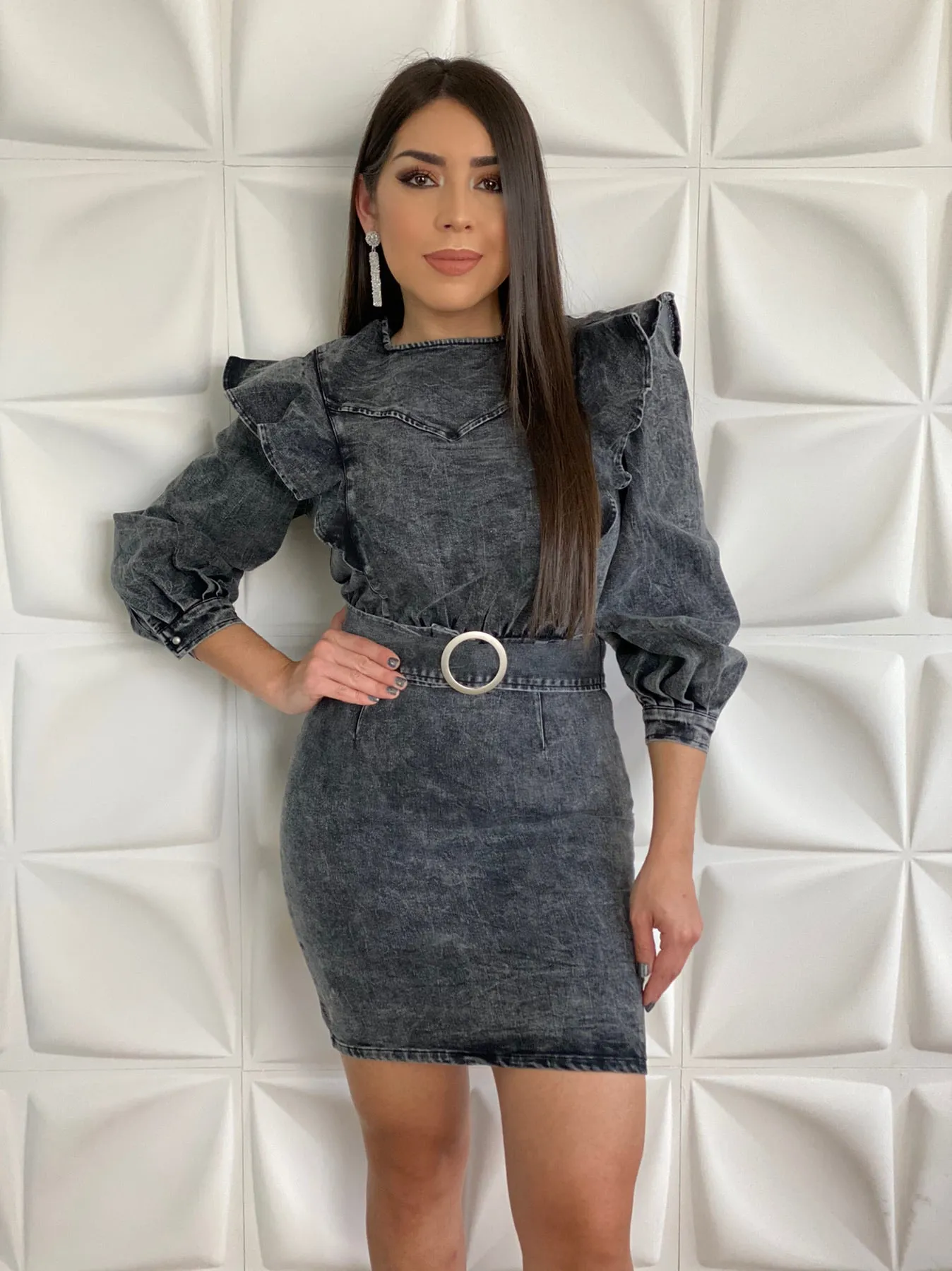 Acid Wash Denim Mini Dress