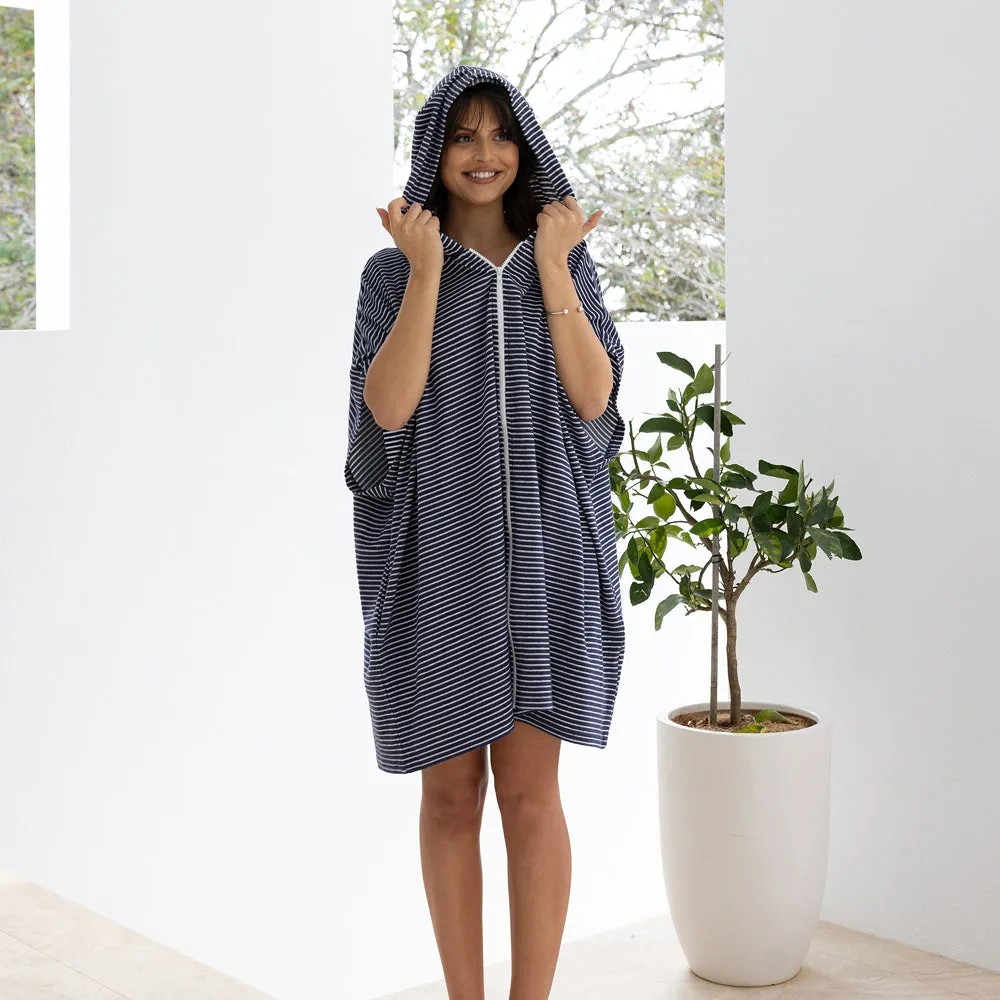 Adult Zip Front Poncho Navy