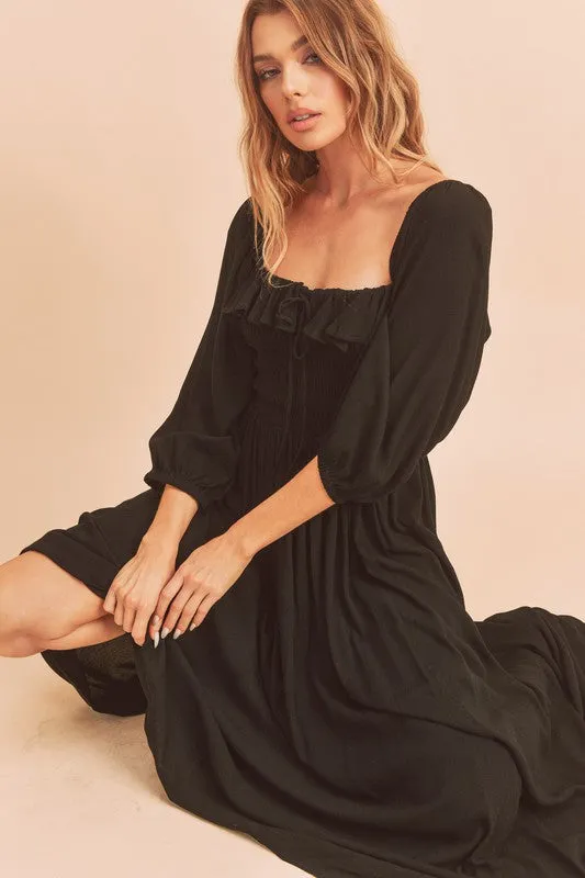 Aemi   Co Geri Ruffle Smocked Maxi Dress