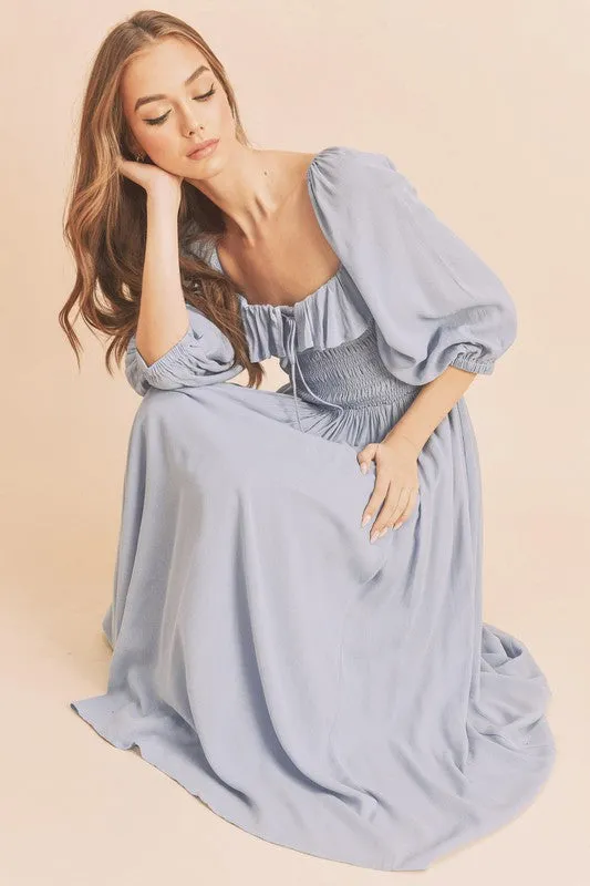 Aemi   Co Geri Ruffle Smocked Maxi Dress