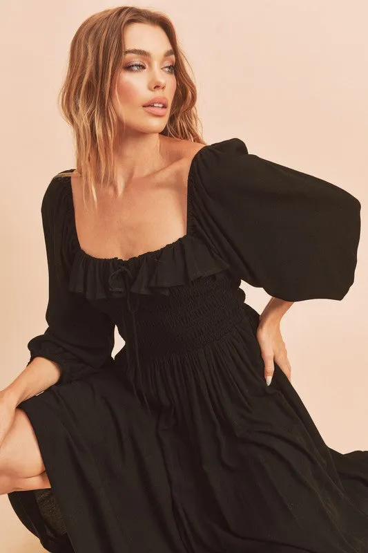 Aemi   Co Geri Ruffle Smocked Maxi Dress