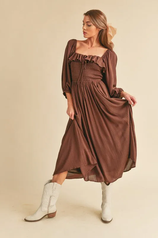 Aemi   Co Geri Ruffle Smocked Maxi Dress