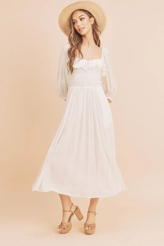 Aemi   Co Geri Ruffle Smocked Maxi Dress