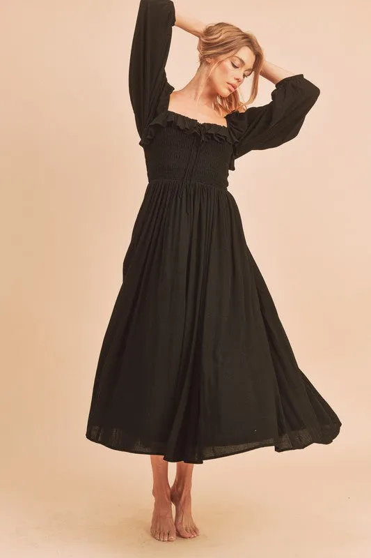 Aemi   Co Geri Ruffle Smocked Maxi Dress