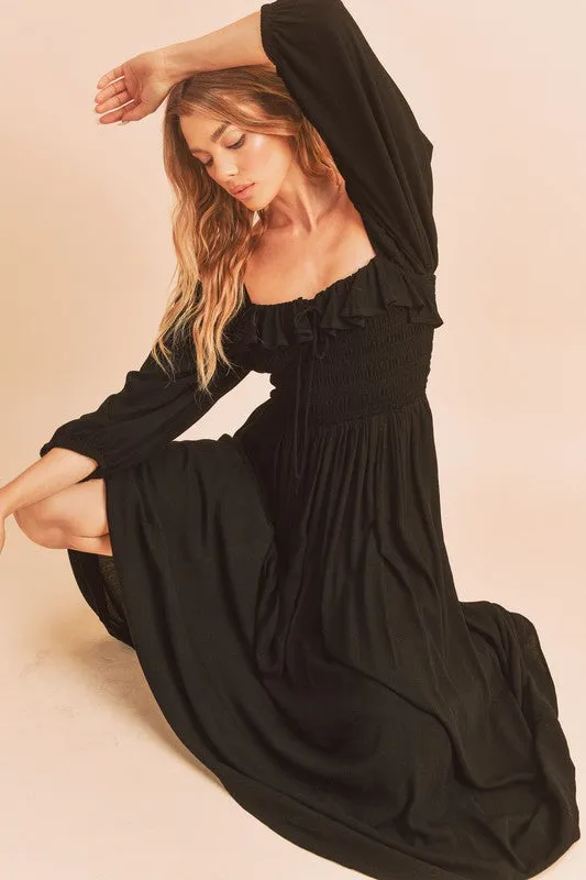 Aemi   Co Geri Ruffle Smocked Maxi Dress