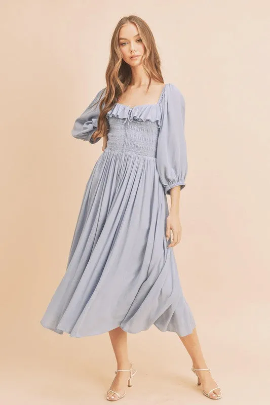 Aemi   Co Geri Ruffle Smocked Maxi Dress
