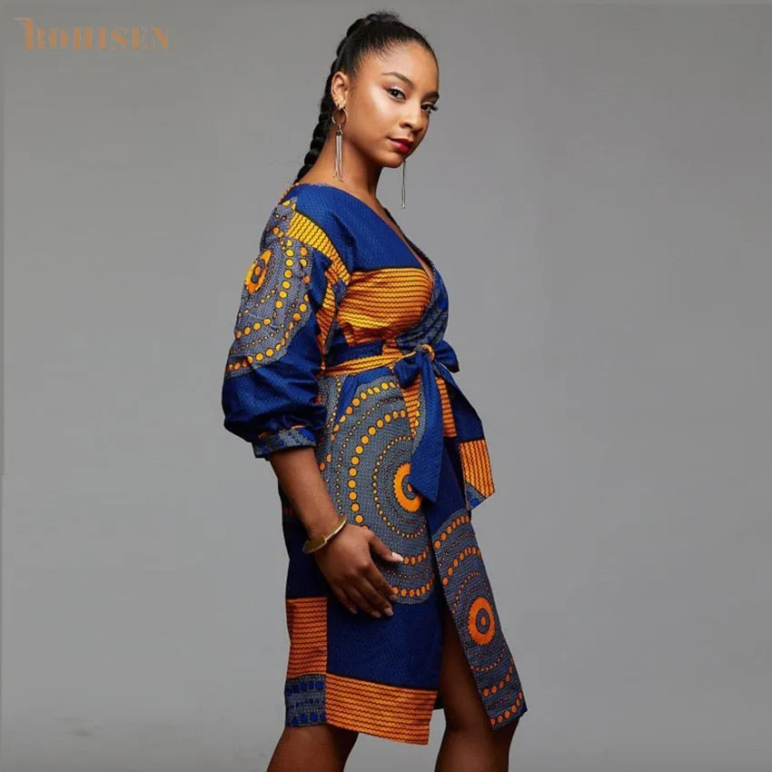 African Print Mid Sleeve Ankara Dresses