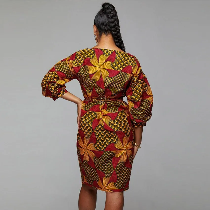 African Print Mid Sleeve Ankara Dresses