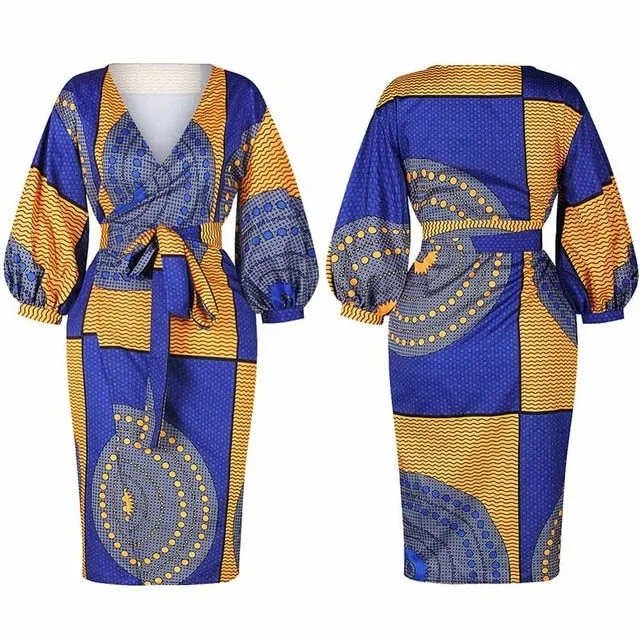 African Print Mid Sleeve Ankara Dresses