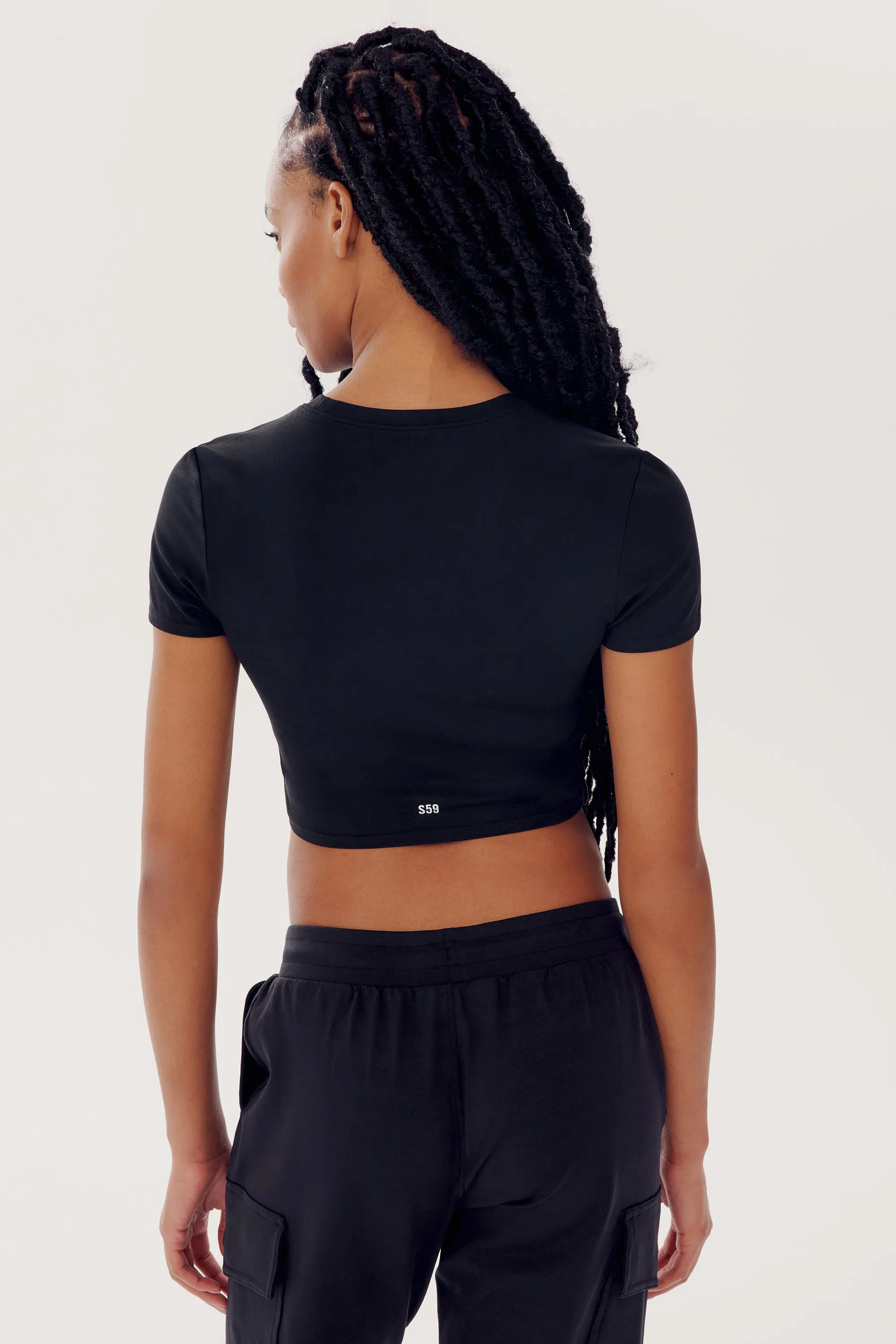 Airweight S/S Crop - Black
