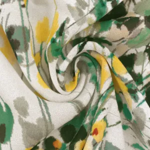 Airy Green-Multi Famous Designer Floral Printed Viscose Chiffon Fabric