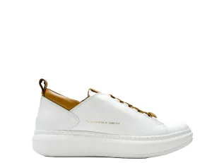 Alexander Smith Men's White & Tan Leather Sneakers 80WCN - 30% OFF