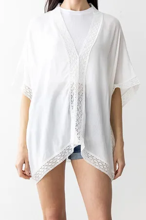 All The Fun Poncho Top, White