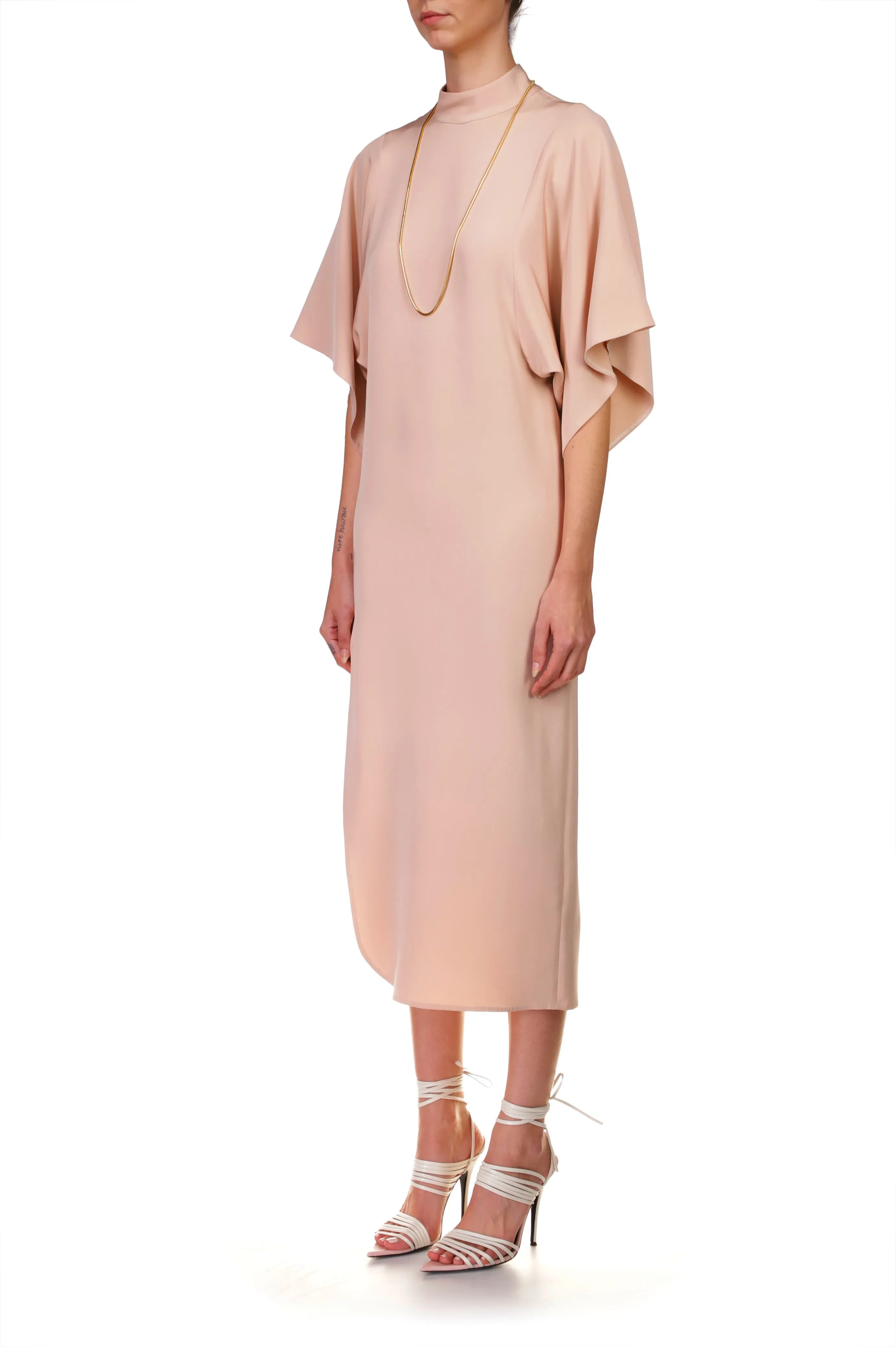 Almond Mock Neck Sheath Dress