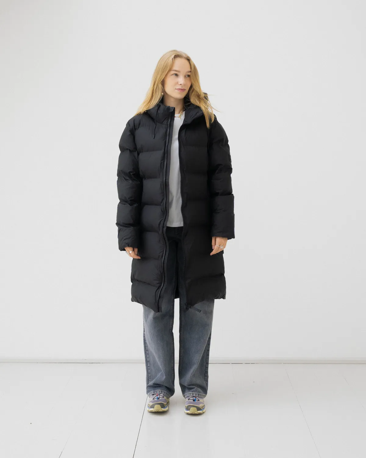 Alta Long Puffer Jacket W3T4 - Black