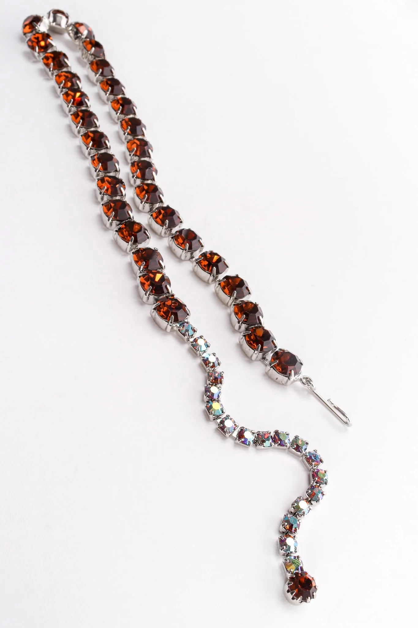 Amber Crystal Strand Choker Necklace