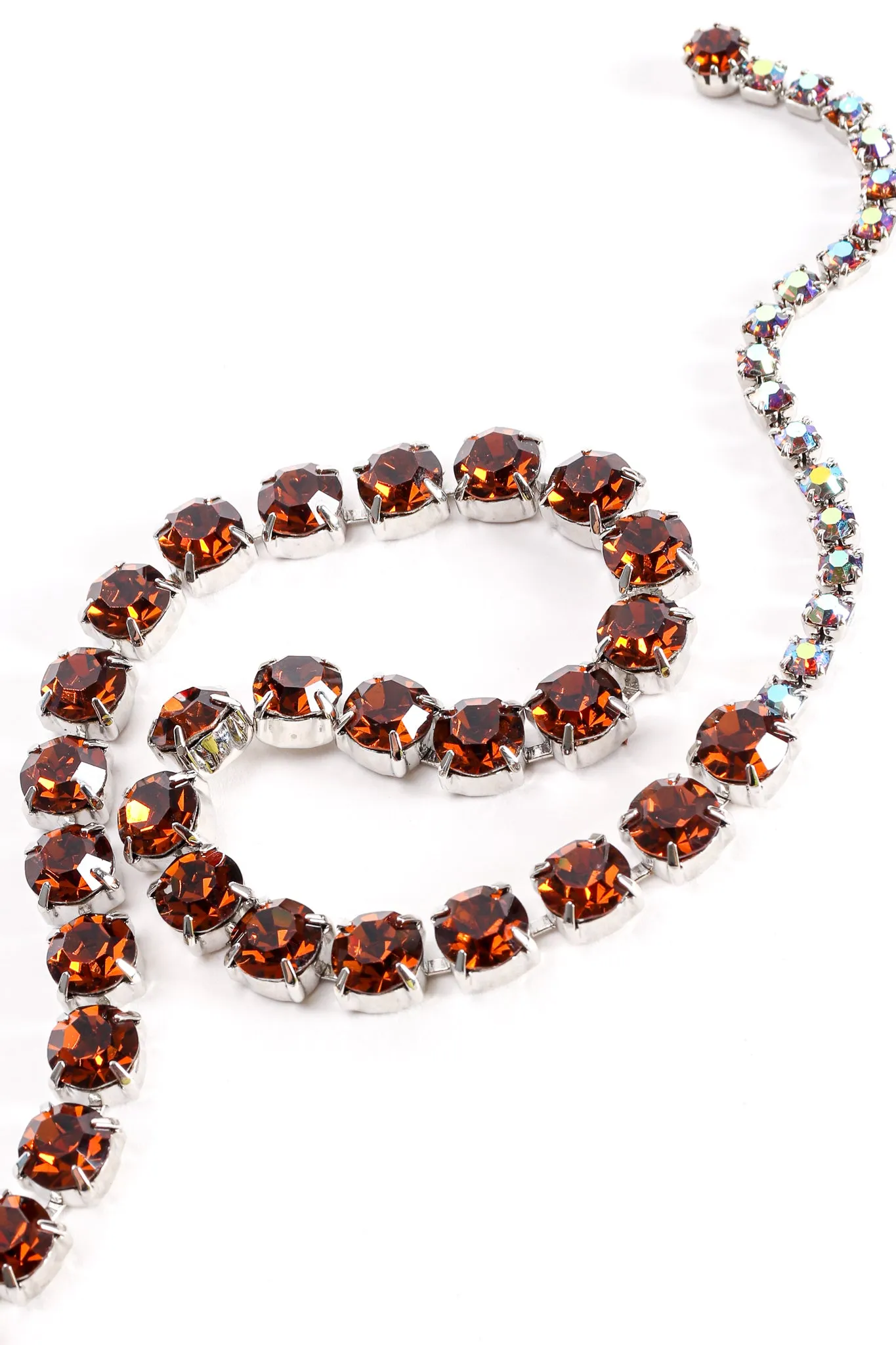 Amber Crystal Strand Choker Necklace