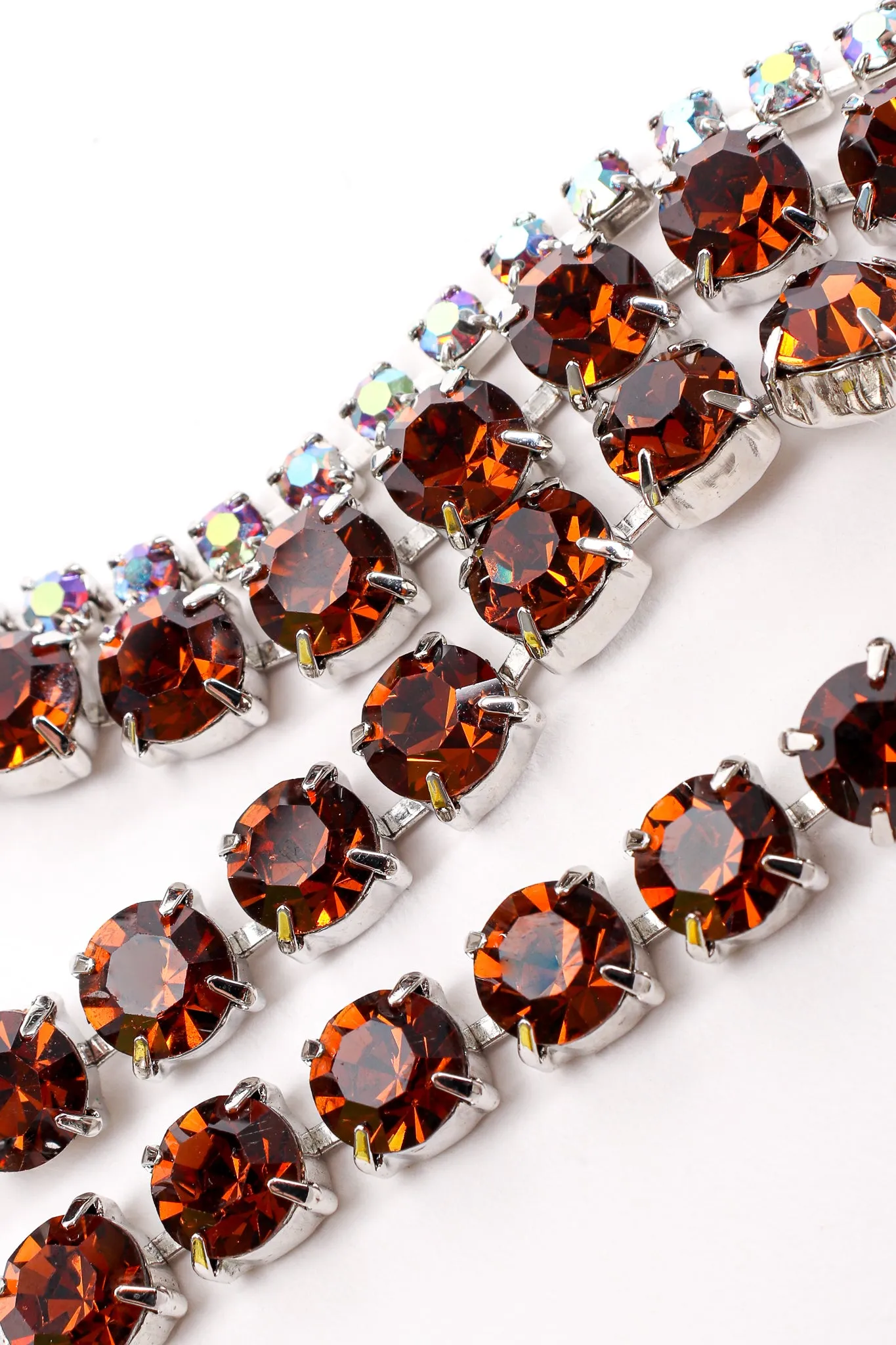 Amber Crystal Strand Choker Necklace