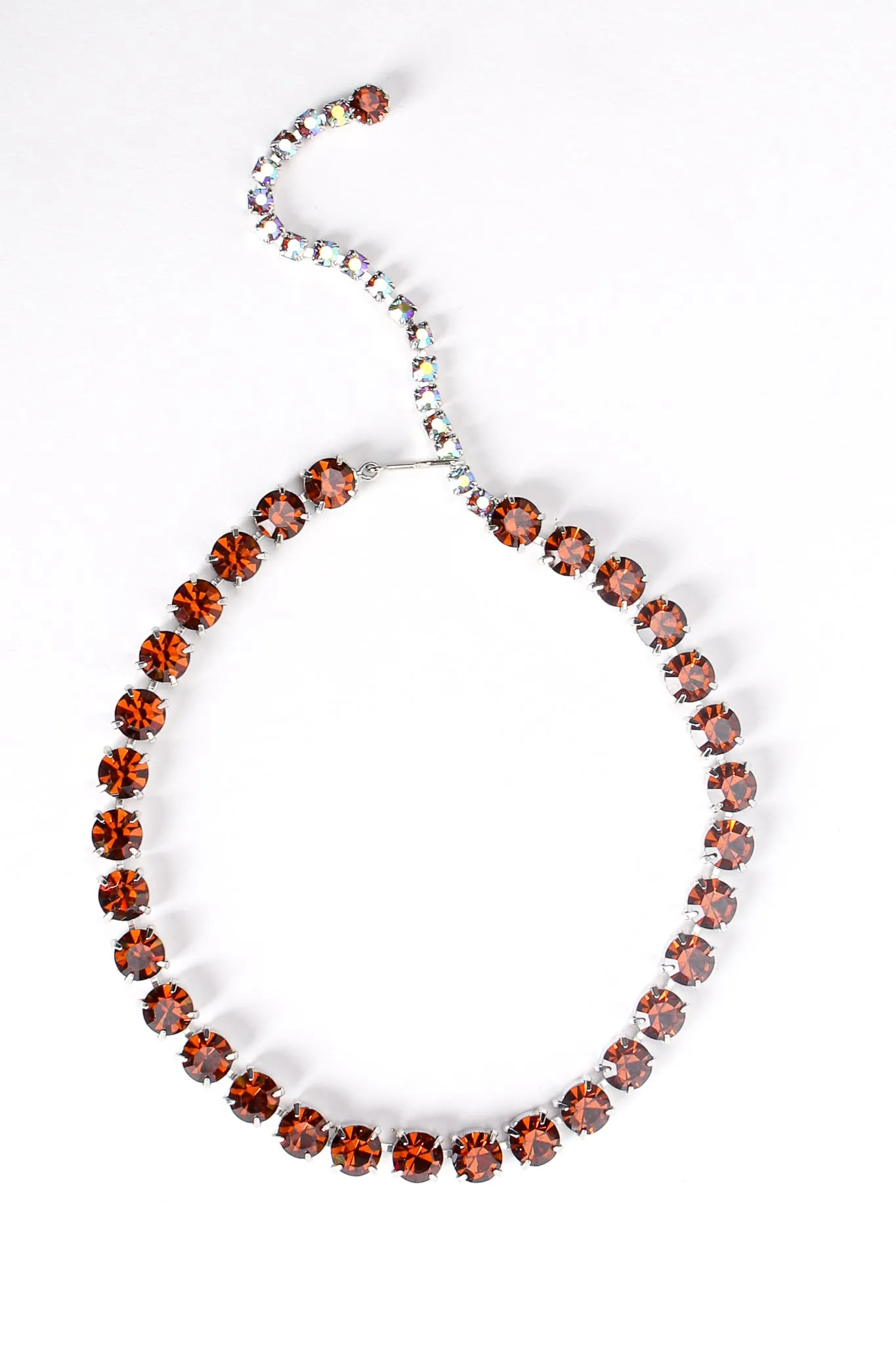 Amber Crystal Strand Choker Necklace