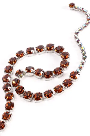 Amber Crystal Strand Choker Necklace