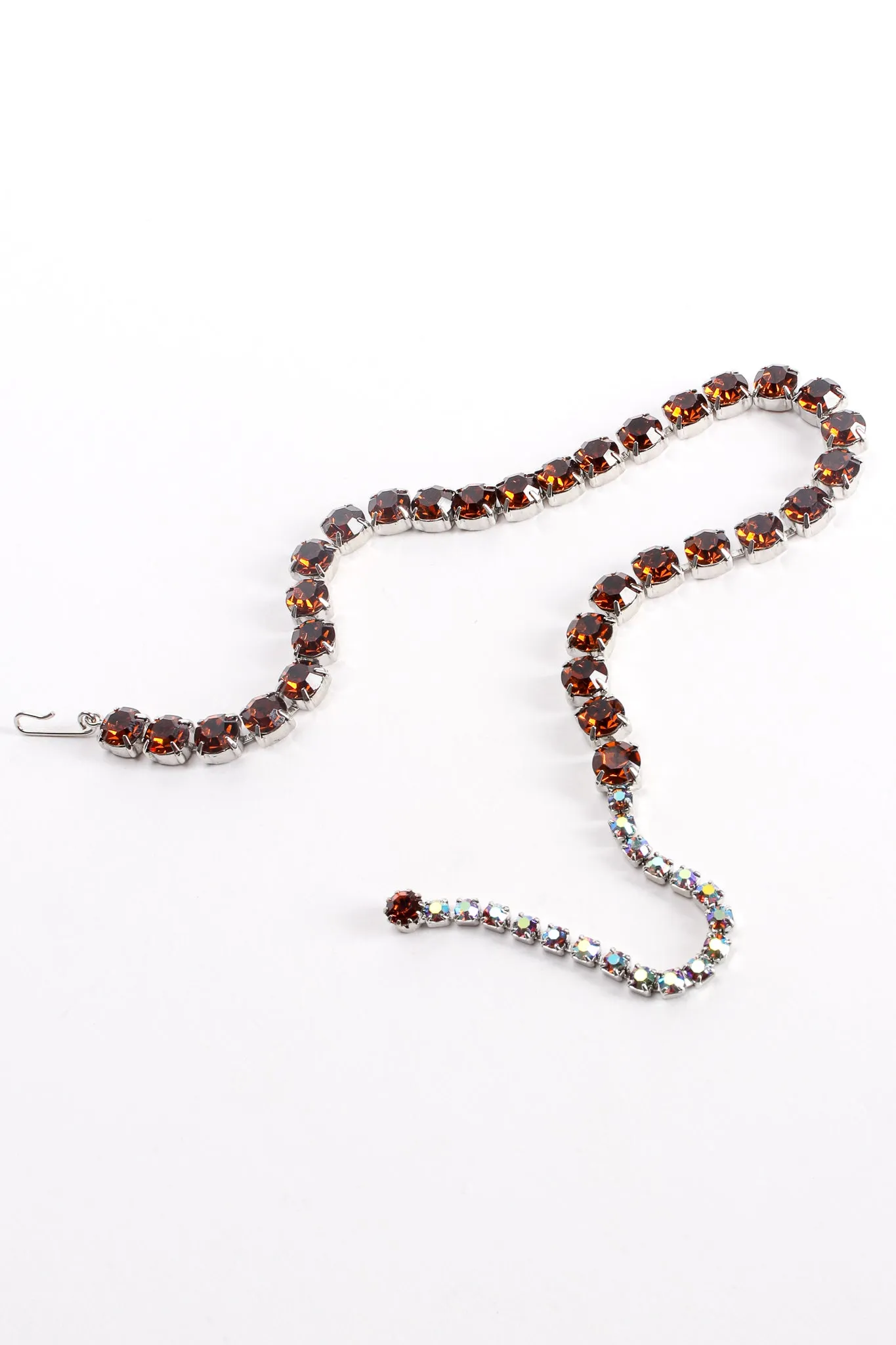 Amber Crystal Strand Choker Necklace