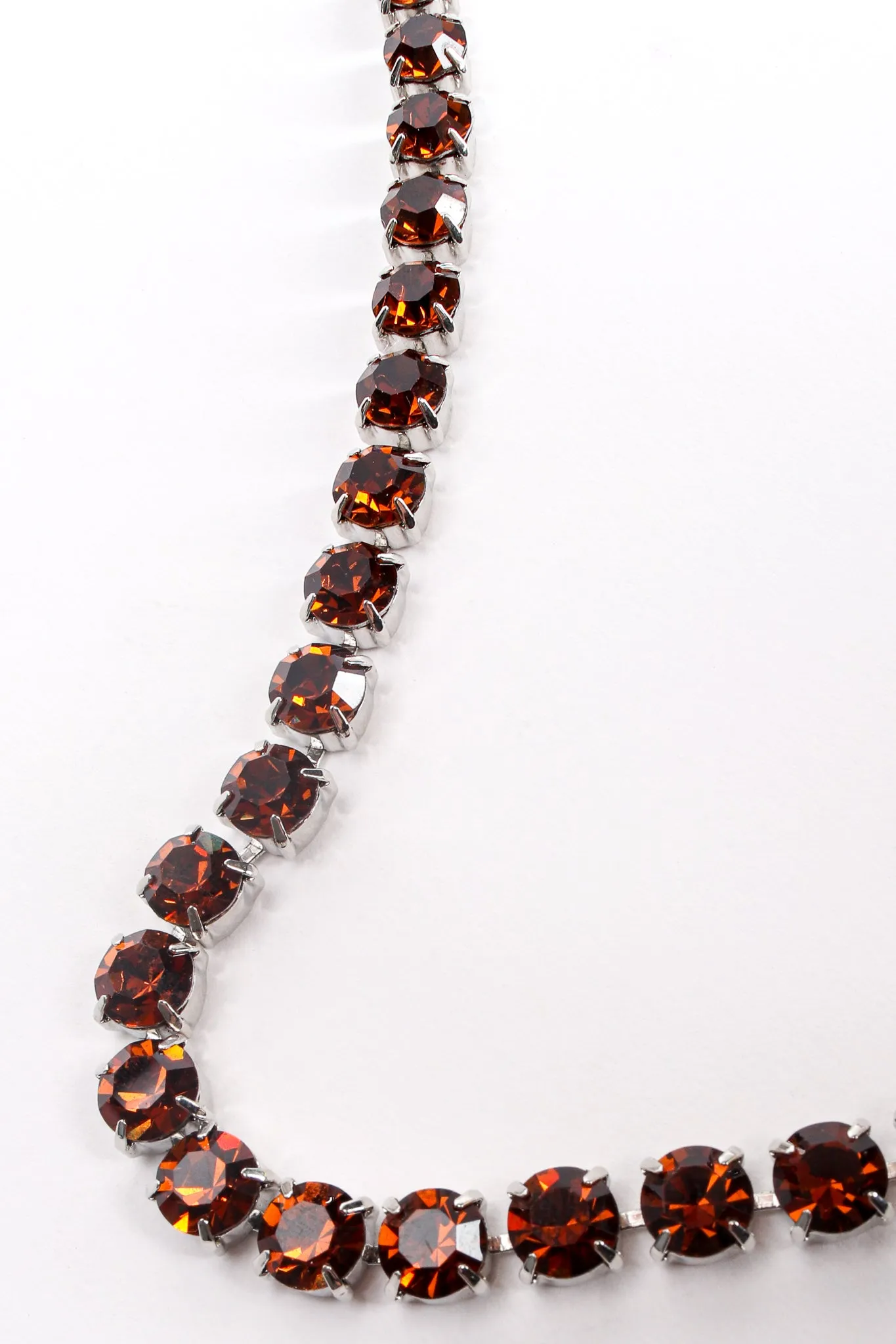 Amber Crystal Strand Choker Necklace