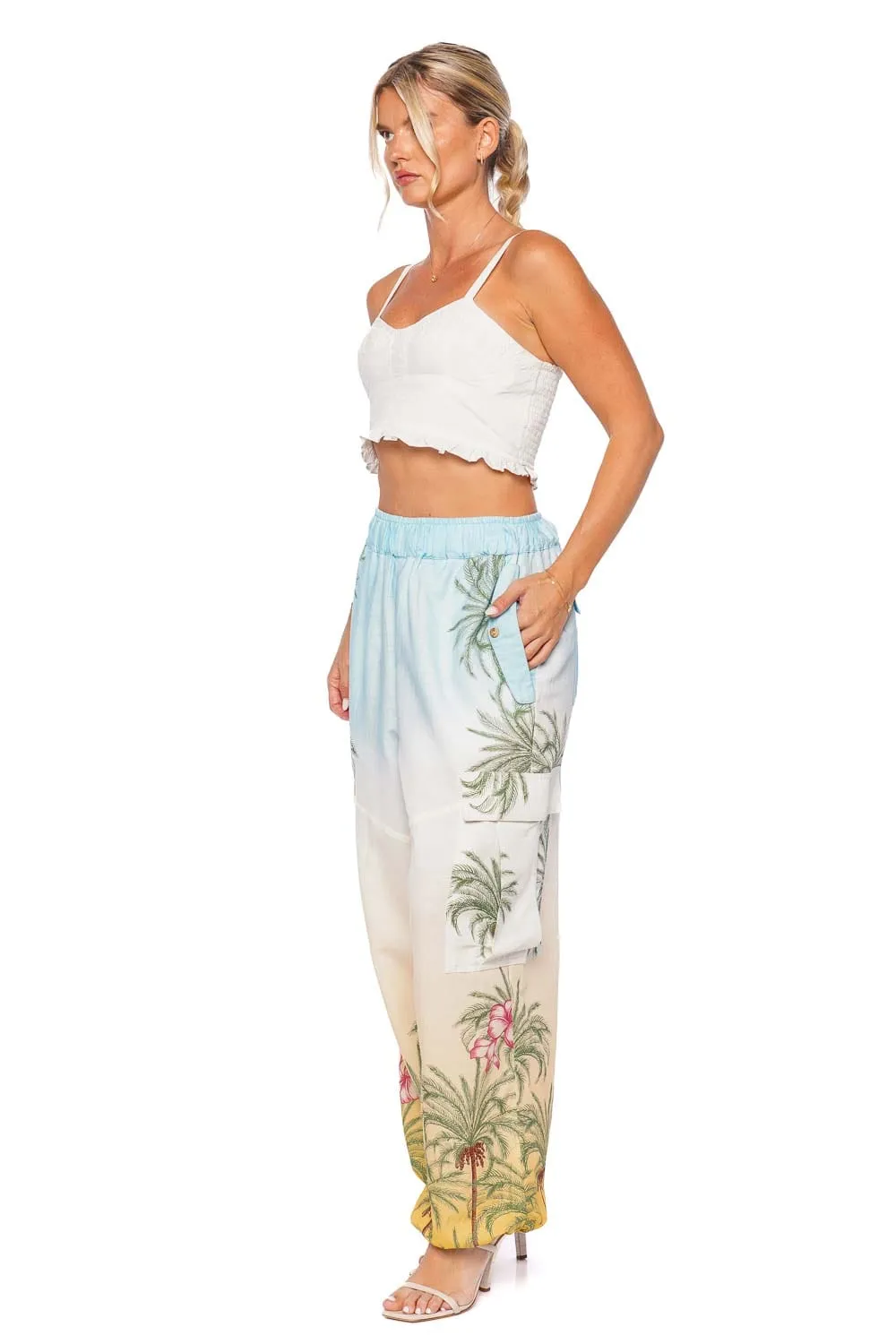 Angel Azure White Ruffled Crop Top