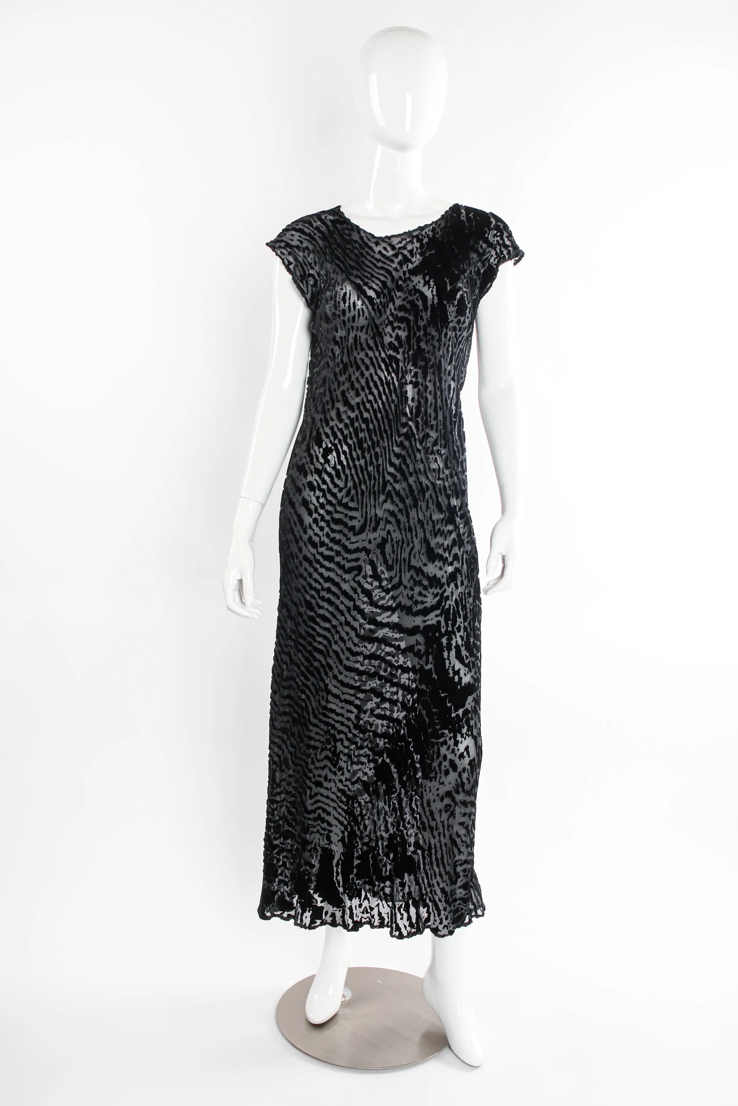 Animal Print Silk Velvet Burnout Dress