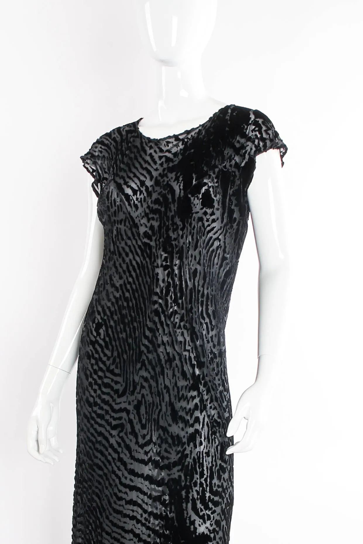 Animal Print Silk Velvet Burnout Dress